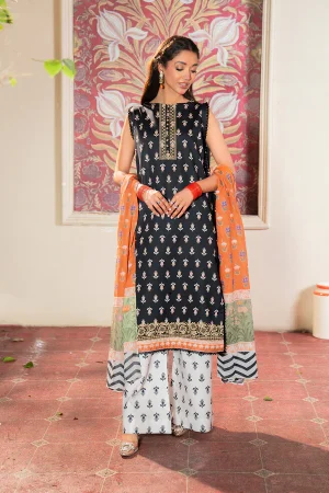 SO KAMAL 3PC EMBROIDERED LAWN SUIT DP4772