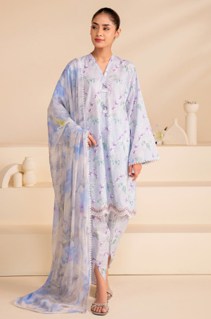 CROSS STITCH 3PC EMBROIDERED LAWN SUIT PURPLE HAZE