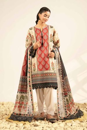 NISHATLINEN 3PC PRINTED CAMBRIC SUIT 42502092