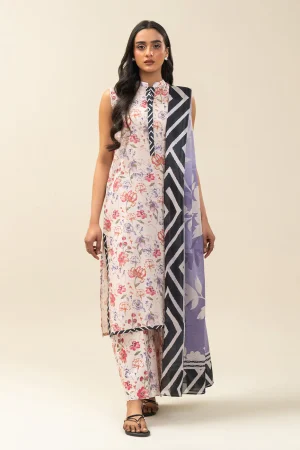 BEECHTREE PRINTED LAWN SUIT 3PC SOFT FERN