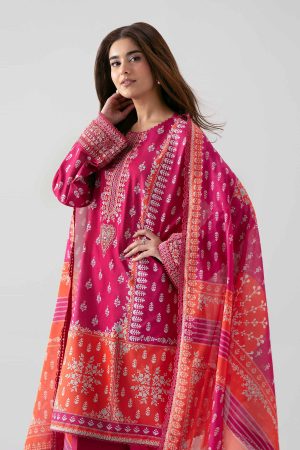 NISHATLINEN 3PC EMBROIDERED LAWN SUIT 42601101