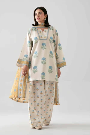NISHATLINEN 3PC PRINTED LAWN SUIT 42601184
