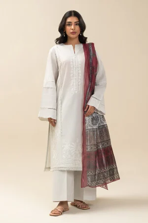 BEECHTREE EMBROIDERED LAWN SUIT 3PC INFERNO BRILLIANCE