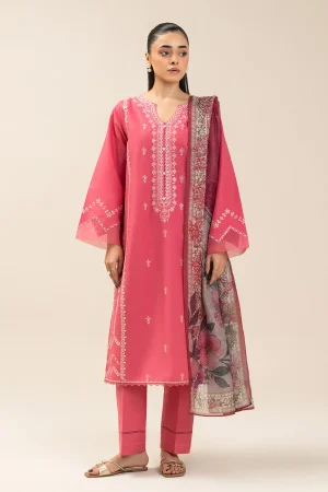 BEECHTREE EMBROIDERED LAWN SUIT 3PC PINK PALISADE