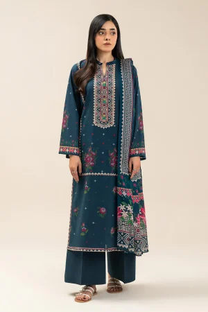BEECHTREE PRINTED LAWN SUIT 3PC REGALE BLUE