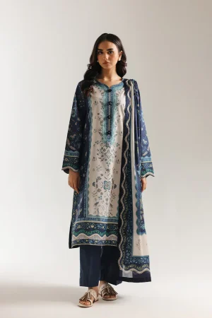 ETHNC 3PC PRINTED LAWN SUIT E0863/202/623