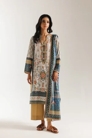 ETHNC 3PC PRINTED LAWN SUIT E0868/202/109