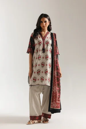 ETHNC 3PC PRINTED LAWN SUIT E0872/202/006