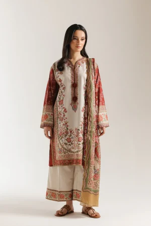 ETHNC 3PC PRINTED LAWN SUIT E0878/202/006