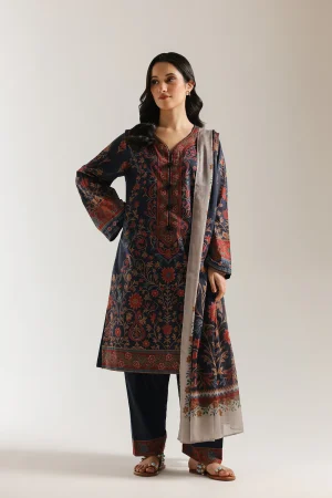 ETHNC 3PC PRINTED LAWN SUIT E0885/202/622
