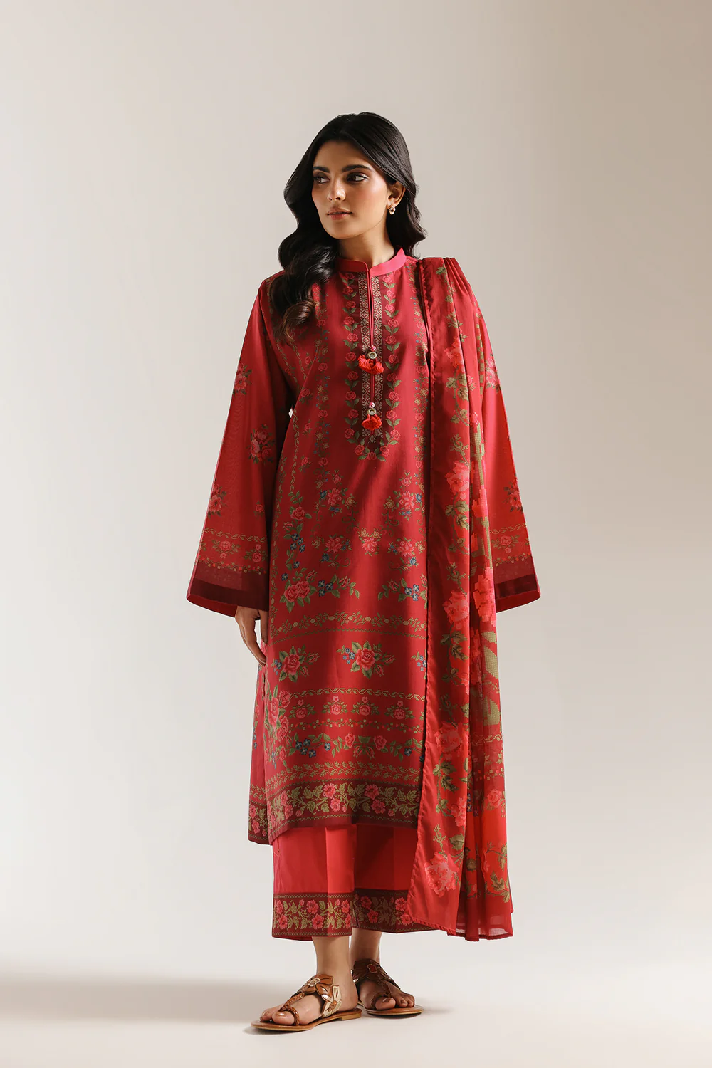 ETHNC 3PC PRINTED LAWN SUIT E0886/202/404 1 ETHNC 3PC PRINTED LAWN SUIT E0886/202/404