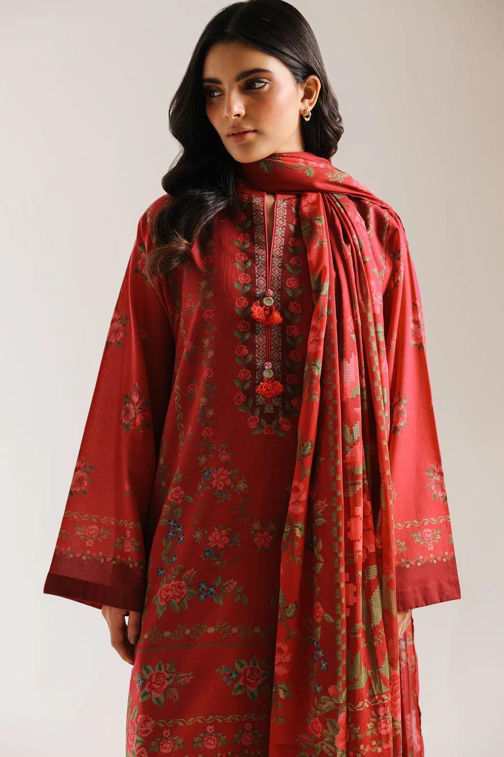 ETHNC 3PC PRINTED LAWN SUIT E0886/202/404 4 ETHNC 3PC PRINTED LAWN SUIT E0886/202/404 - Image 4