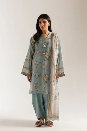 ETHNC 3PC PRINTED LAWN SUIT E0889/202/616