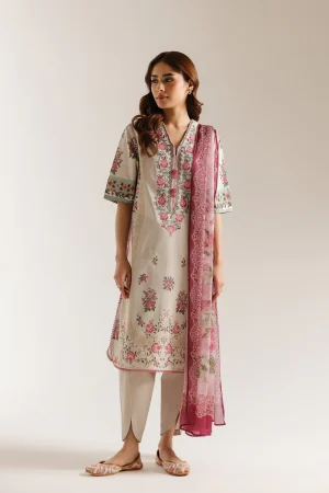 ETHNC EMBROIDERED LAWN SUIT 3PC E1015/203/524