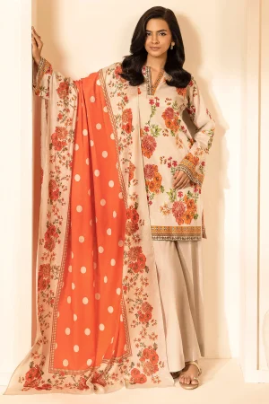 MOTIFZ PRINTED LAWN SUIT VOILE DUPATTA 3PC 5639 RANG