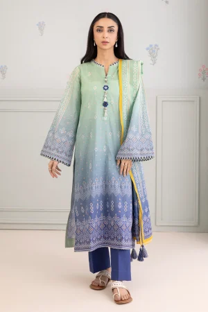 ZELLBURY 3PC LAWN SUIT DORIA DUPATTA WUS25X30438