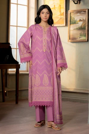 ZELLBURY 3PC GLITTER PASTE PRINTED LAWN SUIT WUS26X30633